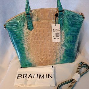 BNWT Brahmin Large Duxbury Satchel in Ocean Ombre Melbourne